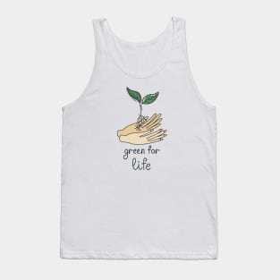 Hands holding green sprout Tank Top